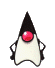 Animated character with black cone-shaped head, red circular eye, white body, and black limbs in various poses against gray background.