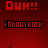 A 5x5 contact sheet of animated frames showing a red pixelated text animation with "Ouh!!" and "Knokifock" on a dark red background.