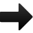 Black arrow pointing right on solid gray background, rendered with pixelated edges and gradient shading on the arrow's surface.