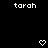 Pixelated text 'tarah' appears multiple times on a black background with heart and arrow symbols in various positions.