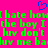 Pixelated green text on bright pink background with blue heart symbol above, repeating phrases about a boy and luv me baluv.
