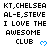 Pixelated text and blue heart icons arranged in a pattern on white background with gray bottom-right corner