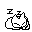 Pixel art cat icons in various poses including sleeping, alert, stretching, and sitting, with Zz text above two sleeping cats on a gray background.