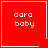 Red square icon with white text 'dara baby' and white border, featuring a heart symbol in top-right corner and a star symbol in bottom-right corner.