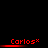 Red pixelated text 'Carlosx' with horizontal red bars beneath each instance on a black background.