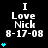 Black background displays white text "I Love Nick 8-17-08" with cyan stars increasing from one to four then decreasing back to two across frames.