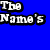 Blue background with white pixelated text 'The Name's' on left, gray sunglasses and black-and-white text 'Joe Cool' on right.