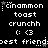 Pixelated text and symbols arranged in a pattern with repeated phrases and emoticons on a black background