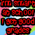 Pixelated text in red and brown on a striped background with pink, blue, green, and white colors.