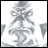 A grayscale animated icon shows a bow-tied figure with a top hat, cycling through three distinct poses with subtle motion blur effects.