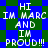 Pixelated text on a blue and green checkered background with repeated phrases.
