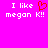 Pixelated text on bright pink background with red heart symbol replacing 'love' in phrase.