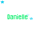 Green text 'Danielle' appears with varying star arrangements above and around it on a white background, transitioning between static and animated states.