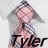 A pixelated image of a person with light hair wearing a checkered top, showing two states where the text below changes from black to blue.