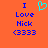 Blue text on orange background reads 'I Love Nick (333)' with a cyan heart symbol above the right side of the text.