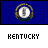 A 2x2 contact sheet of four animated frames showing Kentucky state flag variations with text labels below each frame.