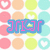 Pixelated icon with blue text 'FRANK' over pastel circles and hearts on white background