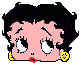 Six pixelated depictions of a cartoon character's face with black curly hair, yellow earrings, and pink skin arranged in two on gray background
