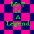 Green text reading "Mr T Is A Legend" on a checkered pink and dark blue background with two distinct patterns