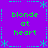 Static pixel art image with purple background, cyan decorative borders, and green text reading "blonde at heart" in four quadrants.
