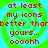 Red text on a green and blue spiral background reads 'at least my icons better than yours... oooohh' in four identical