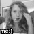 Black-and-white animated icon shows a woman with long wavy hair in a sleeveless top, hand near her face, with 'me:1' text in bottom-left corner.