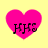 Four pink heart-shaped icons with black text "HHS" on a yellow background, each showing slight variations in pixelation and alignment.