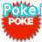 Pixelated image with 'Poke' text in blue and red, a green 'Poke it' on purple background, and pink 'The Bunny' over brown texture.
