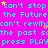 A static digital image with bright cyan text on a pink background, featuring repeated phrases and scattered yellow stars.