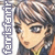 Pixelated character portrait with brown hair and blue eyes, vertical text reading 'fenrisfenrir' on left side, orange and blue clothing visible.