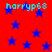 Red background with blue stars and cyan text reading 'harryp68' repeated across the image.