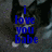 A black and white cat with blue text overlays reading "i love you babe" and "4 ever and ever" on a gray background.