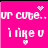 A pink pixelated icon with white text reading 'ur cute.. i like u' and small heart symbols, showing animation variations in the top-right corner