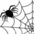 Black spider on gray web with visible motion blur across frames, showing slight horizontal shift.