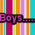 A static image with four distinct sections: colorful vertical stripes, pink floral background, and text in purple pixelated font.