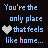 A 4-frame animated contact sheet showing a pixel art message with heart symbols and text about feeling at home, displayed in light blue on black background.