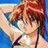 Pixelated static image of a character with red hair and blue eyes in a swimsuit against a blue background.