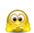 Yellow circular emoji with brown eyes and white pupils, showing various expressions including hands over mouth, open mouth, heart-shaped nose, and floating hearts above head.