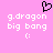 Pixelated pink background with black heart symbol above white text reading 'g.dragon big bang :'