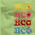 Four vertically stacked icons with 'HCO' text and heart symbols, each icon's heart color changes across observations against a light green background.