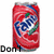 Red Fanta can with blue and green text, partially obscured by black pixelated text reading "Don't" on the left side.
