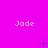 nine identical pixelated 'Jade' text labels on a bright magenta background with scattered small purple symbols
