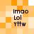 Pixelated orange and white checkered background with four identical text blocks reading 'Imao Lol Yhw' in dark blue font.
