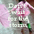 A person in a pink dress and green boots appears to be dancing with arms outstretched, overlaid with changing text phrases.