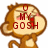 Pixelated cartoon monkey with brown fur and pink cheeks appears in four , displaying text overlays and changing expressions