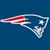 A split-screen buddy icon with a New England Patriots logo on the left and red text reading "you gotta love 'em." on the right, both set against dark blue backgrounds.