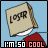 A 48x48 pixel animated buddy icon featuring a tilted beige square with 'LOSER' text, red triangular shape below, and 'I'M SO COOL' text at the bottom across two frames showing slight motion blur differences.