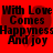 Red background with black text over heart shapes, displaying a poem about love and happiness with partial text reading "With Love It may turn sad but U" and "Happens Is Up 2U Zuzu&Libbip".