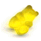 Two yellow cartoon bears in different poses on a white background, one tilted left and the other upright.