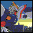 Pixelated anime-style character in two sequential frames showing motion, with blue sky background and yellow ground element.